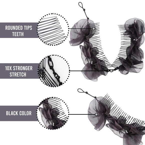 Stretch Banana Clip for Fine Thin Thick Curly Hair Elastic Double Comb Hair Acce main image 7